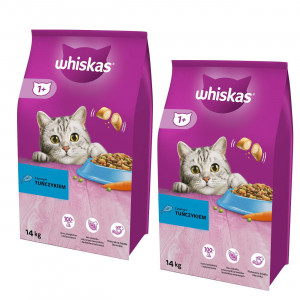 WHISKAS Adult s tuňákem – suché krmivo pro kočky – 2x14 kg