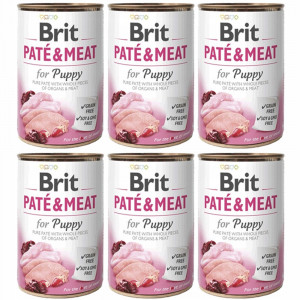 BRIT Paté & Meat Puppy Chicken - mokré krmivo pro psy - 6x400g