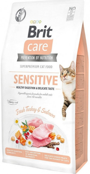 BRIT Care Grain-Free Sensitive Turkey&Salmon - suché krmivo pro kočky - 2 kg 
