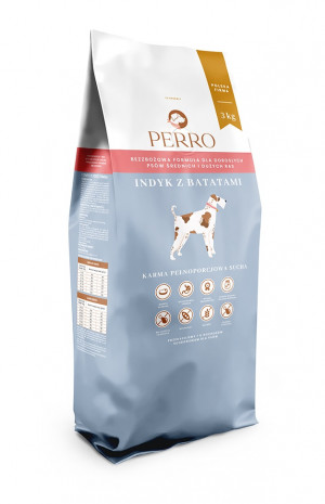 PERRO Turkey with sweet potatoes Medium and large breeds - suché krmivo pro psy - 3kg