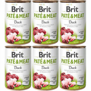 BRIT Paté & Meat Duck - mokré krmivo pro psy - 6x400g