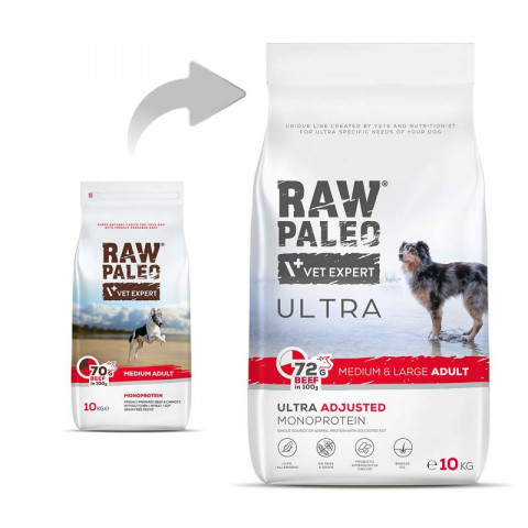 RAW PALEO Ultra Medium&Large Adult Beef - suché krmivo pro psy - 10 kg - Fotogalerie 7