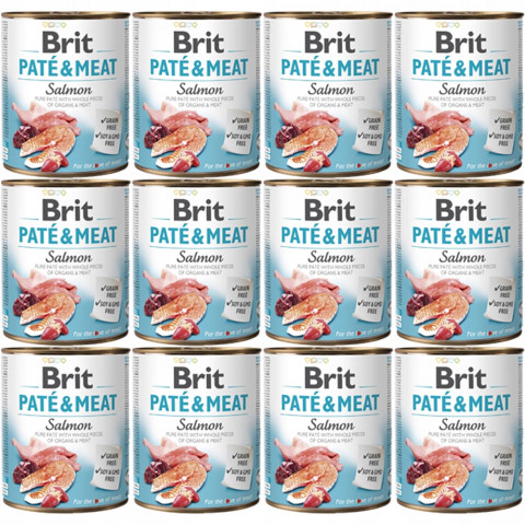BRIT Paté & Meat Salmon - mokré krmivo pro psy - 12x800g - Fotogalerie 1