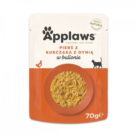 APPLAWS Chicken breast with pumpkin in broth - mokré krmivo pro kočky - 12x70g - Fotogalerie 3