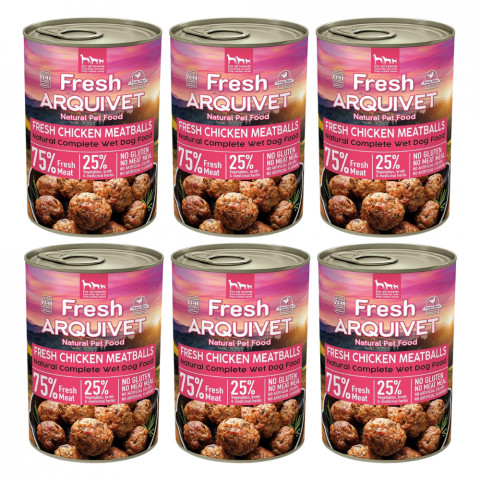 ARQUIVET Fresh Chicken Meatballs - vlhké krmivo pro psy - 6x400g - Fotogalerie 1