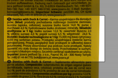 JOSERA Denties Duck with carrot - pochoutka pro psy - 180g - Fotogalerie 2