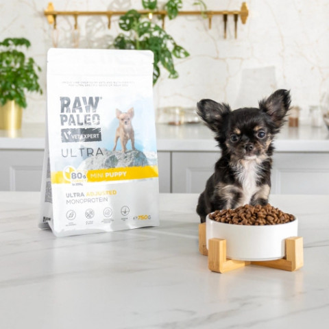 RAW PALEO Ultra Mini Puppy Turkey - suché krmivo pro štěňata - 750 g - Fotogalerie 2