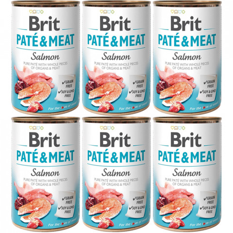 BRIT Paté & Meat Salmon - mokré krmivo pro psy - 6x400g - Fotogalerie 1
