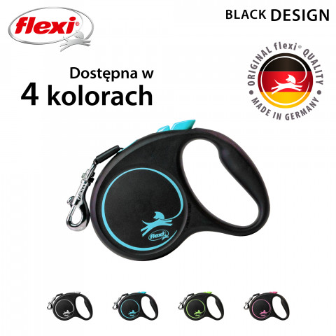 Flexi Automatické vodítko Black Design S 5 m, Modrá - Fotogalerie 3