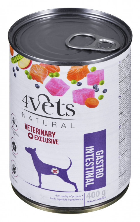 4VETS Natural Gastro Intestinal Dog - mokré krmivo pro psy - 24x400g - Fotogalerie 3