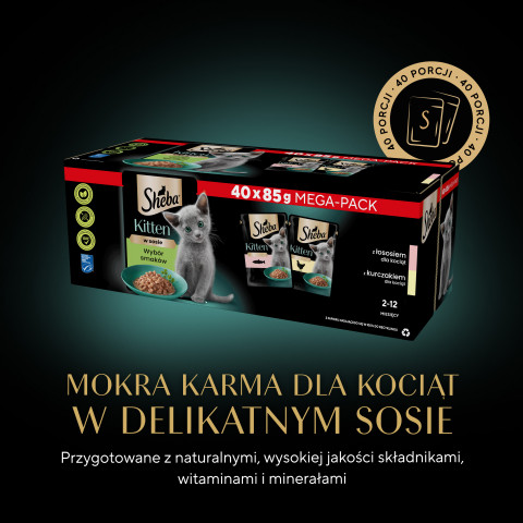 SHEBA Kitten Selection of Flavors in omáčka - mokré krmivo pro kočky - 40x85 g - Fotogalerie 7