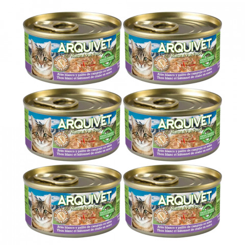 ARQUIVET Bílý tuňák a krabí tyčinky - vlhké krmivo pro kočky - 6x80g - Fotogalerie 1