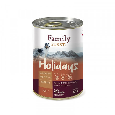 FAMILY FIRST Holidays Adult Lamb, Beef, Potato - Mokré krmivo pro psy 400g - Fotogalerie 1