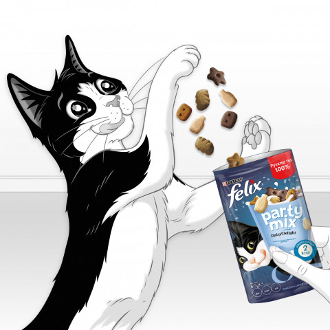 FELIX Party Mix Dairy Delight - pamlsek pro kočky - 60g - Fotogalerie 5