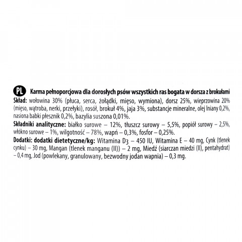  DOLINA NOTECI Premium Bohaté na tresku a brokolici - vlhké krmivo pro psy - 800 g - Fotogalerie 2