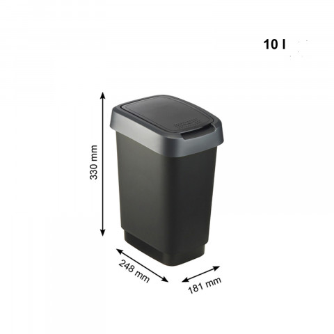 ROTHO Twist Silver - odpadkový koš – 10l - Fotogalerie 5