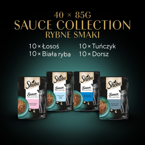 SHEBA Sauce Collection Kolekce rybích příchutí - mokré krmivo pro kočky - 40x85 g - Fotogalerie 10