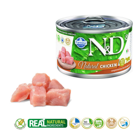 FARMINA N&D Cat Natural Chicken - mokré krmivo pro kočky - 140 g - Fotogalerie 2