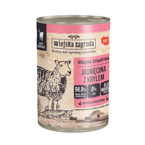 WIEJSKA ZAGRODA Lamb with krill - mokré krmivo pro kočky - 400g - Fotogalerie 1