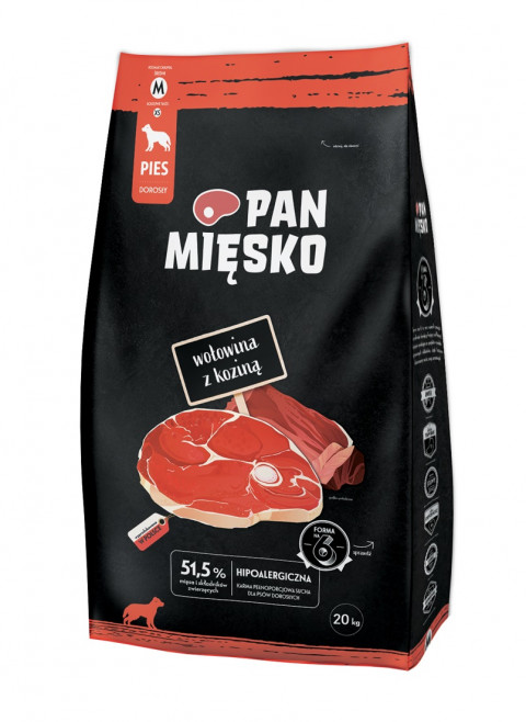 PAN MIĘSKO Beef with goat M - suché krmivo pro psy - 20kg - Fotogalerie 1