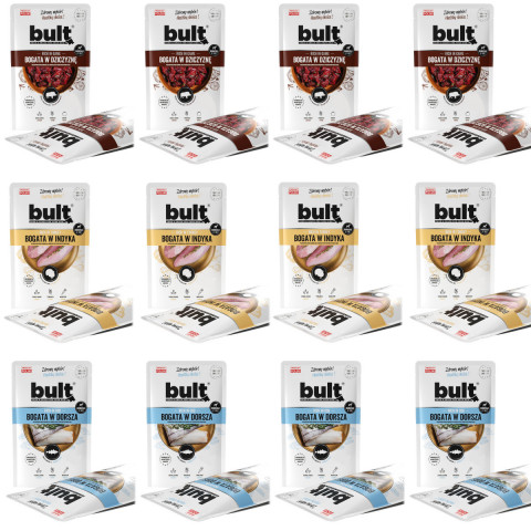 BULT Masová směs MIX příchutí – mokré krmivo pro psy – 12x100g - Fotogalerie 1