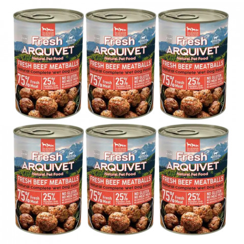 ARQUIVET Čerstvé hovězí masové kuličky v omáčce - vlhké krmivo pro psy - 6x400g - Fotogalerie 1