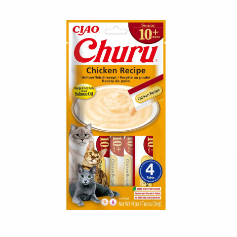 INABA Churu Senior Chicken Recipe - pamlsek pro kočky - 4x14g - Fotogalerie 1