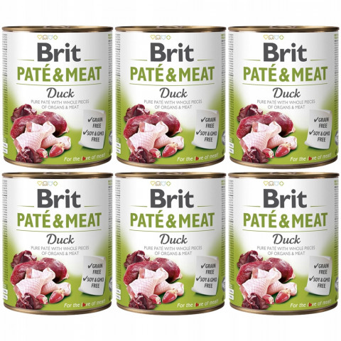 BRIT Paté & Meat Duck - mokré krmivo pro psy - 6x800g - Fotogalerie 1