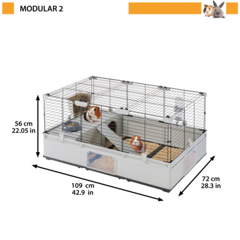 FERPLAST Modular 2 - klec pro králíka a morče domácí - 109 x 72 x 56cm - Fotogalerie 6