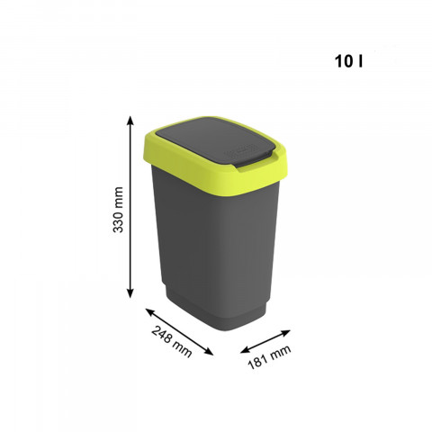 ROTHO Twist Lime - odpadkový koš – 10l - Fotogalerie 3