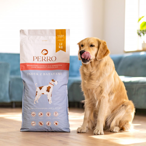 PERRO Turkey with sweet potatoes Medium and large breeds - suché krmivo pro psy - 3kg - Fotogalerie 2