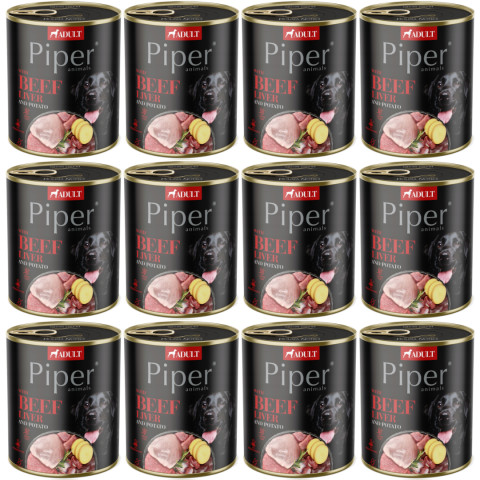 DOLINA NOTECI Piper Animals s hovězími játry a bramborami - mokré krmivo pro psy - 12x800g - Fotogalerie 1