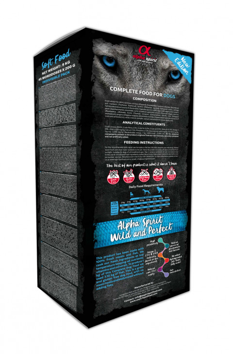 ALPHA SPIRIT Soft Food Wild fish - polovlhké krmivo pro psa - 9kg - Fotogalerie 3