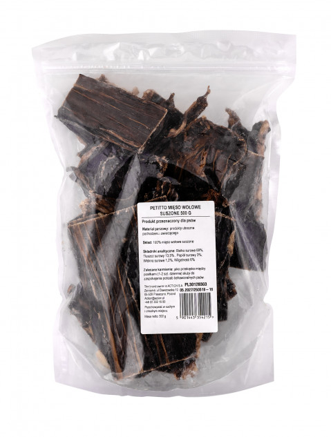 PETITTO Dried beef - pamlsek pro psa - 500g - Fotogalerie 3