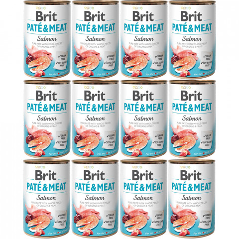 BRIT Paté & Meat Salmon - mokré krmivo pro psy - 12x400g - Fotogalerie 1