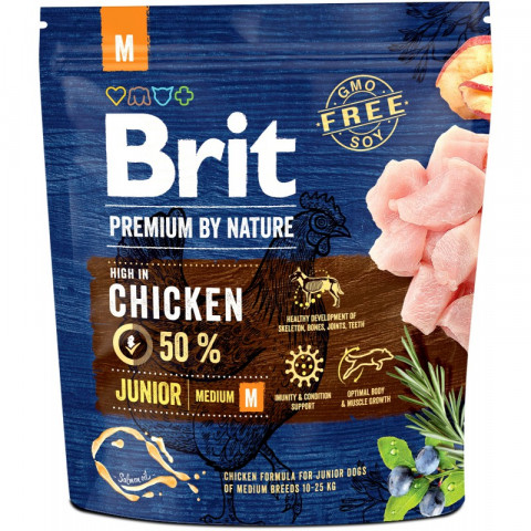 BRIT Premium by Nature Junior M Chicken - suché krmivo pro psy - 1 kg - Fotogalerie 1