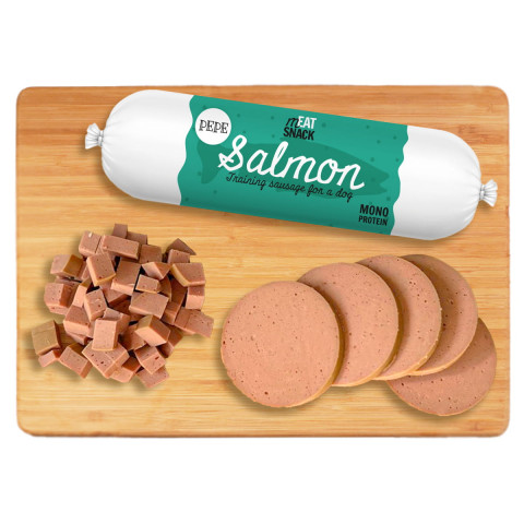 PAKA ZWIERZAKA Pepe Sausage Salmon - pamlsek pro psa - 200g - Fotogalerie 2