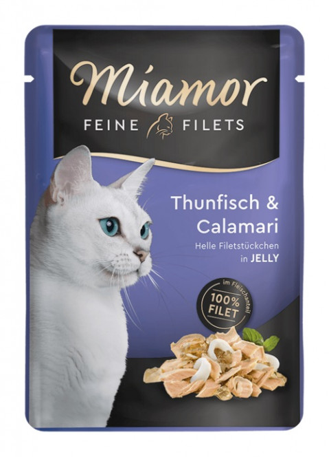 MIAMOR Feine Filets Tuna with squid - mokré krmivo pro kočky - 100g - Fotogalerie 1