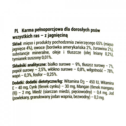 Dolina Noteci Rafi s jehněčím, brusinkami a borůvkami - mokré krmivo pro psy - 400g - Fotogalerie 2