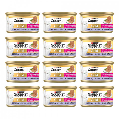 PURINA Gourmet Gold Kitten pěna s telecím masem – mokré krmivo pro koťata – 12×85 g - Fotogalerie 1