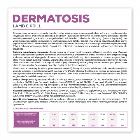 VET EXPERT Veterinary Diet Dermatosis Dog Lamb & Krill - suché krmivo pro psy - 2 kg - Fotogalerie 2