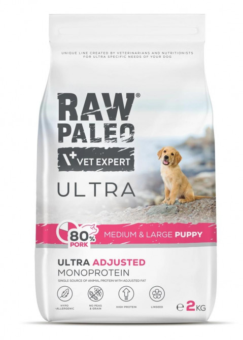 RAW PALEO Ultra Pork Medium & Large Puppy - suché krmivo pro psy - 2kg - Fotogalerie 1