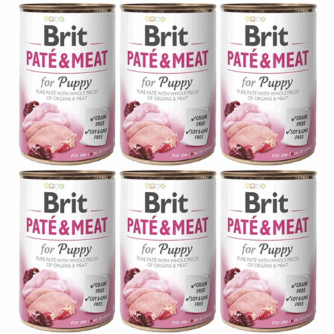 BRIT Paté & Meat Puppy Chicken - mokré krmivo pro psy - 6x400g - Fotogalerie 1