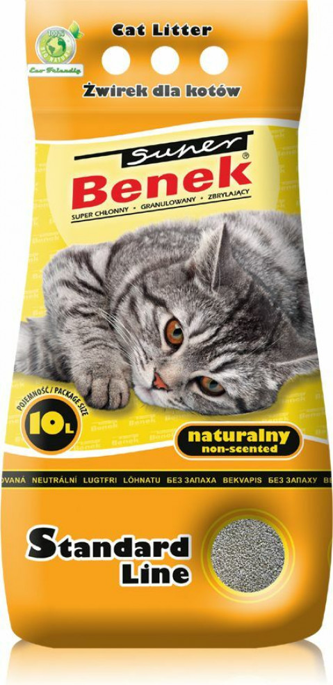 Certech Super Benek Standard Natural - Hrudkující stelivo pro kočky 10 l - Fotogalerie 1