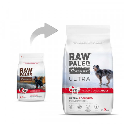 RAW PALEO Ultra Medium&Large Adult Beef - suché krmivo pro psy - 2 kg - Fotogalerie 7