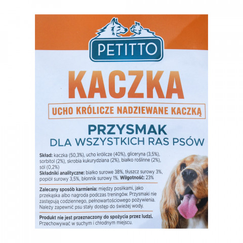 PETITTO Králičí ucho plněné kachnou - pochoutka pro psy - 500 g - Fotogalerie 3