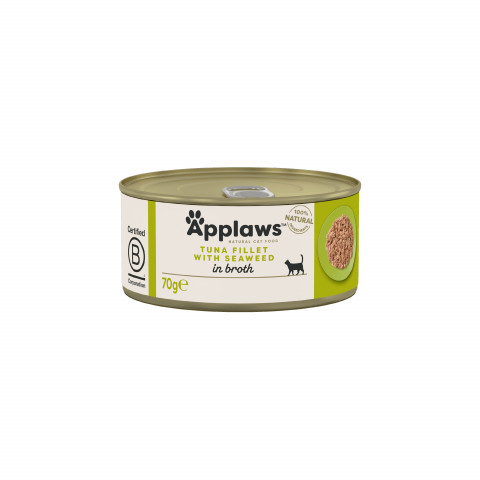 APPLAWS Tuňákový filet s mořskými řasami ve vývaru - mokré krmivo pro kočky - 24x70g - Fotogalerie 2
