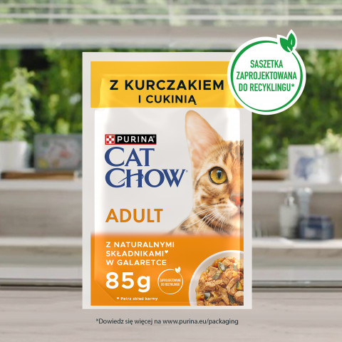  PURINA Cat Chow Chicken, Zucchini - vlhké krmivo pro kočky - 10x85 g - Fotogalerie 3