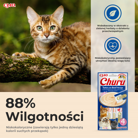 INABA Churu Tuna with Beef Recipe - pamlsek pro kočky - 4x14 g - Fotogalerie 5