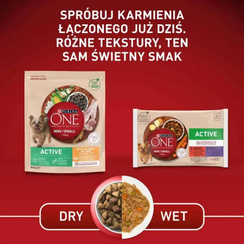 PURINA One Mini/Small Active Beef - vlhké krmivo pro psy - 85g - Fotogalerie 2